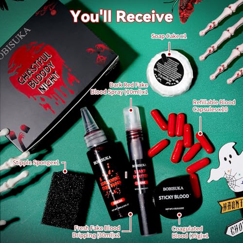 Halloween Fake Blood SFX Makeup Kit – Realistic Spray & Gel