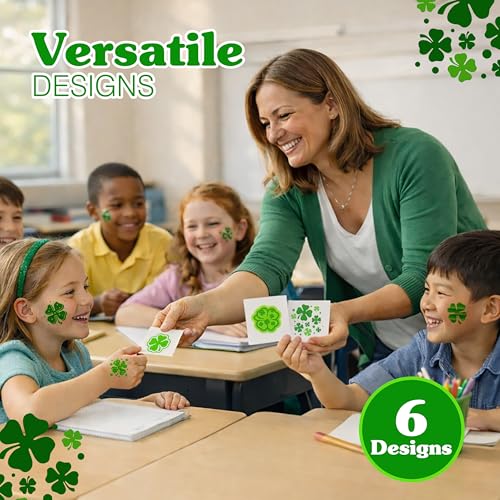 72 Shamrock Temporary Tattoos - St Patrick's Day Party Favors