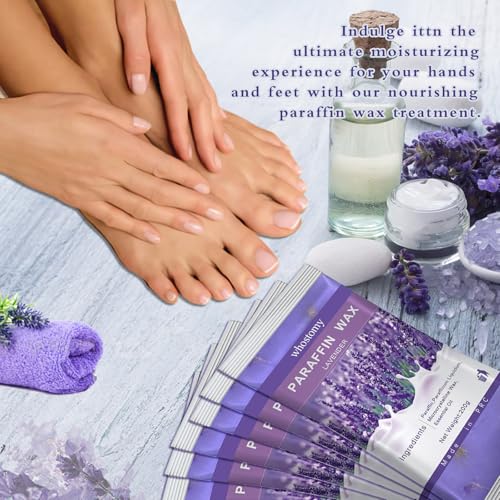 Lavender Paraffin Wax Refills for Hands & Feet with Dried Flowers - 6 Pack
