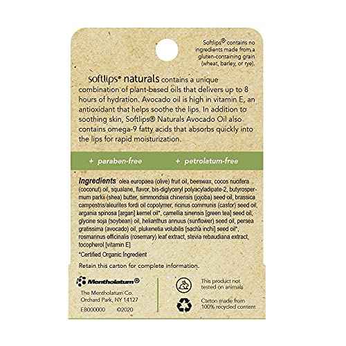 Softlips Natural with Avocado Oil Lip Balm (Pack of 3)