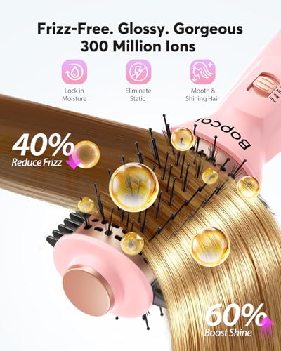Travel Hair Dryer Brush 2-in-1 Blow Dryer - Dual Voltage 120V-240V
