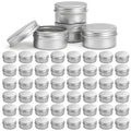Tosnail 48 Pack 1 Oz / 30 ML Mini Metal Round Tins with Screw Lids, 1.85 Inch Empty Sample Jars, Travel Storage Containers