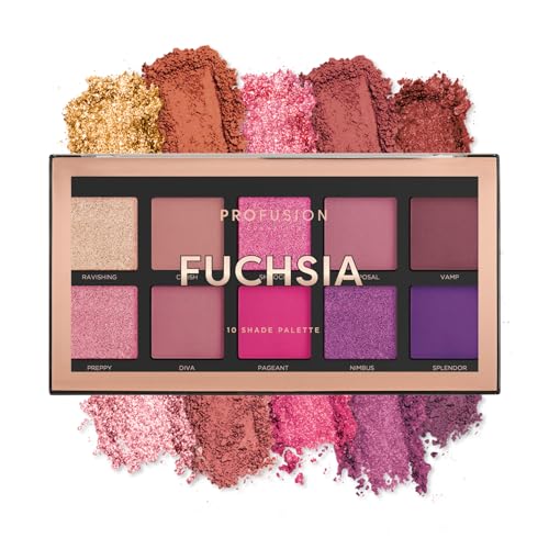 Profusion Cosmetics 10 Shade Eyeshadow Palette Fuchsia