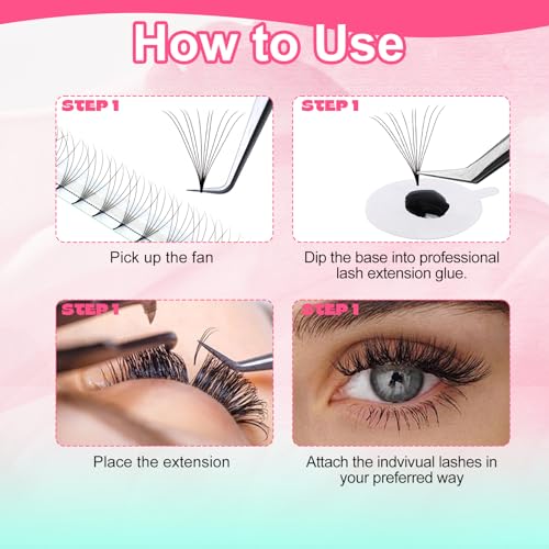 FADVAN 120pcs 10D Premade Lash Fans - Korean Silk Volume Extensions