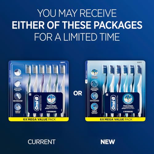 Oral-B Pro Clean Cross Action Manual Toothbrushes Pack of 6 for Deep Plaque Removal