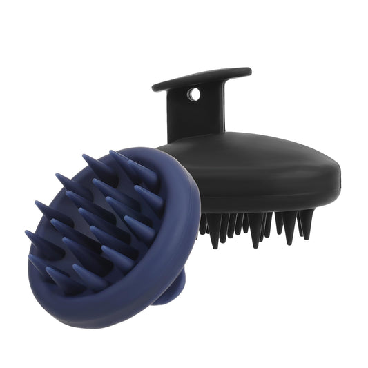 Josoft Silicone Scalp Massager Shampoo Brush, Hair Scrubber with Soft Silicone Bristles, Scalp Scrubber, Wet Dry Scalp Massager Hair Growth & Scalp Care（Black & Blue