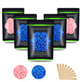 Hard Wax Beans 17.5Oz, Hair Removal Body European Brazilian Pearl Waxing Beads For Women Men Include 10 Waxing Spatulas For Bikini, Eyebrow, Face, Armpit 5 Packs
