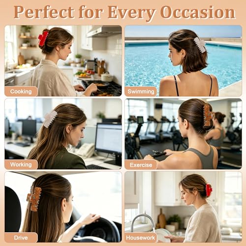 OWIIZI Large Acetate Hair Clips for Thick Hair Non-Slip Claw Hairpin