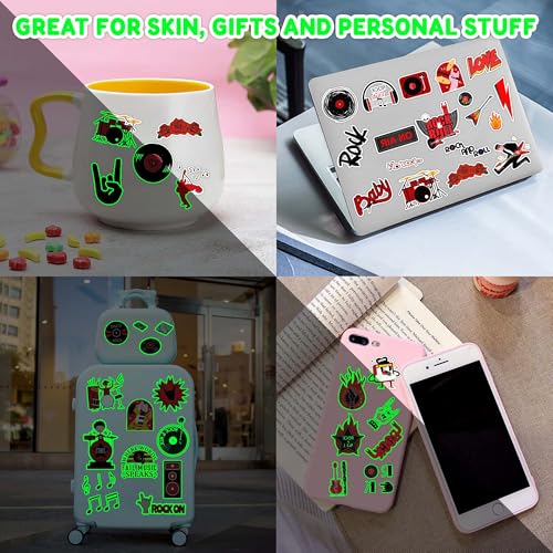 96 Glow-in-Dark Rock Temporary Tattoos for Kids