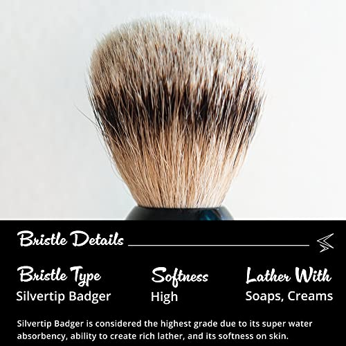 RoyalShave PB8 Silvertip Badger Hair Classic Wet Shaving Brush - Weighted Handle