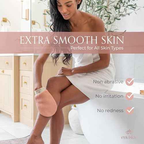 Dermaglow Deep Exfoliating Glove - Plant Based Body Exfoliator for Kerotosis Pilaris & Spray Tan Removal -Pink