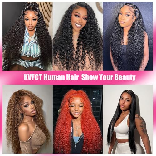 KVFCT 13x6 HD Lace Front Wig Deep Wave Human Hair 30"