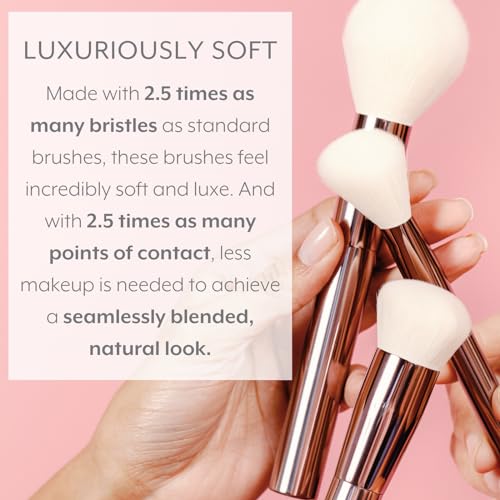 Jenny Patinkin Luxury Sustainable Angled Multi-Blender (L) Foundation Brush?2.5x More Bristles for a Soft, Flawless Blend. Vegan and cruelty-free. Ideal for Liquid, Cream, and powder Makeup Brushes.