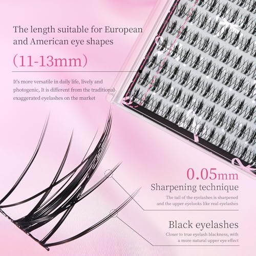 Lash Clusters 80Pcs DIY Eyelash Extensions Kit - Wispy 9MM