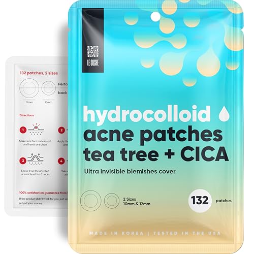 LE GUSHE K-BEAUTY Pimple Patches for Face (132 dots) - Hydrocolloid Acne Patch for Zits and Blemishes - Invisible Blemish Patches | Spot Cover Stickers for Glowing Skin | Korean Skin Care