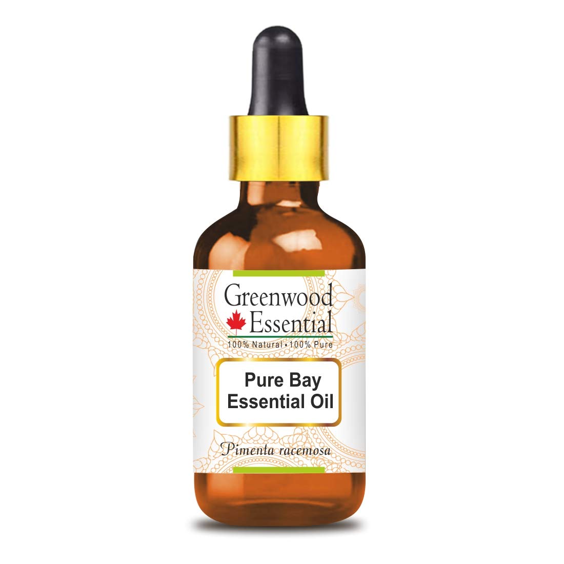 Greenwood Essential Pure Bay Essential Oil (Pimenta racemosa) with Glass Dropper Steam Distilled 10ml (0.33 oz)