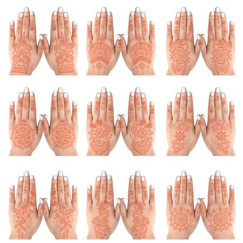 18 Sheets Henna Tattoo Stencils Kit for Hands