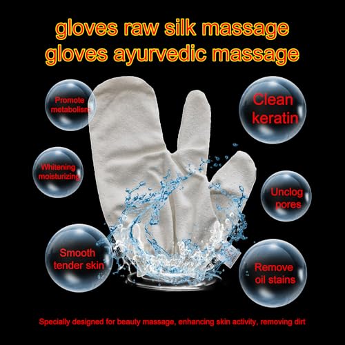 Garshana Gloves Raw Silk Dry Brushing Massage - 2pc Set