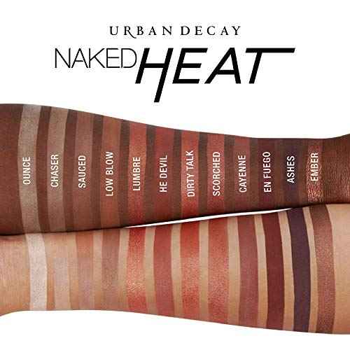 Urban Decay Naked Heat Eyeshadow Palette, Warm Brown Neutral Makeup Palette, Matte, Metallic, Shimmer Finish, 12 Amber-hued Red & Orange Eye Shadows