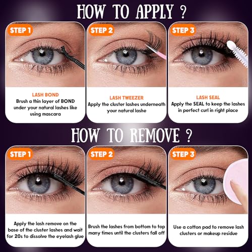 Fluorescent Pink Lash Clusters 12mm - 128 Pieces