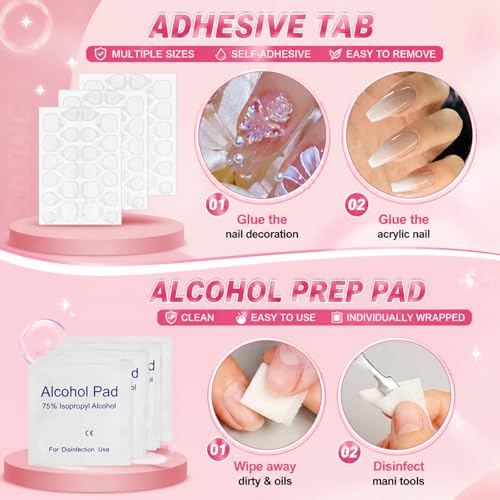 20 Set Press On Nail Prep Kit with Adhesive Tabs & Glue
