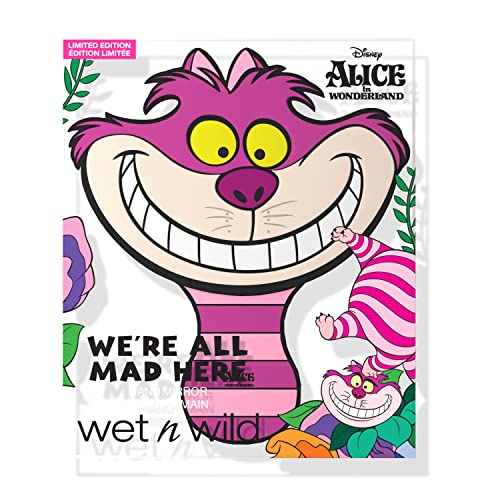 wet n wild Alice in Wonderland Collection, Comfort-Grip Handle, Versatile & Portable Hand Mirror- We're All Mad Here