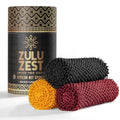 Authentic African Net Sponge ? 3-Pack Exfoliating Mesh for Face & Body, Deep Clean, Quick Dry, Long-Lasting Bath Scrubber for All Skin Types, Travel-Friendly & Durable (Black, Yellow, Red)