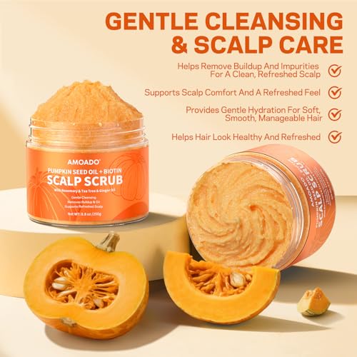 AMOADO Pumpkin Seed Oil Scalp Scrub with Biotin