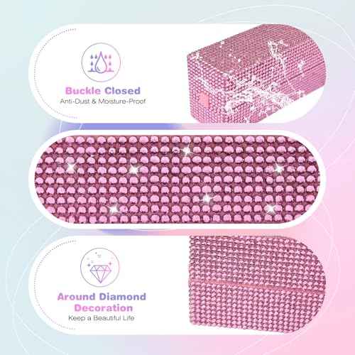 Nail Drill Bits Holder Box: 30 Holes Rhinestone Drill bit Holder Nail tech for Nail Drill bits Storage Dustproof Stand Displayer Organizer Case for Manicure Tools(Note: Drill bits not Included) Pink