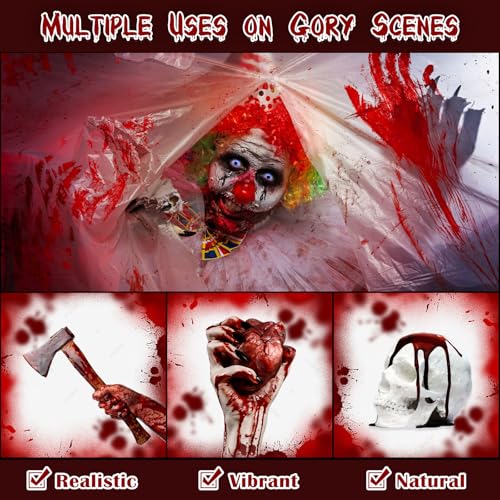 Halloween Fake Blood Kit with Spray, Gel & Sponges