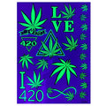Temporary Blacklight tattoos- Neon Green Weed 420 leaf Design Body UV Blacklight Reactive Rave Festival Music EDC EDM Party Tattoo