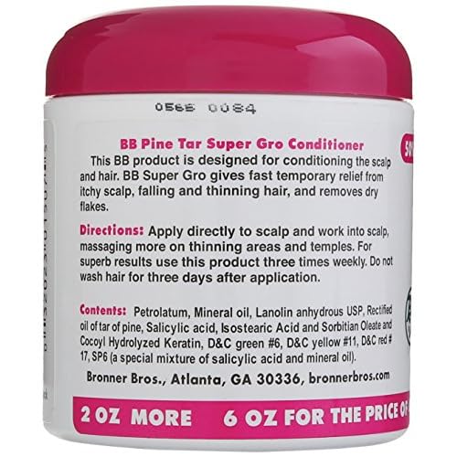 Pine Tar Super Gro Hair and Scalp Bonus, 6 Ounce 6.0 Ounce