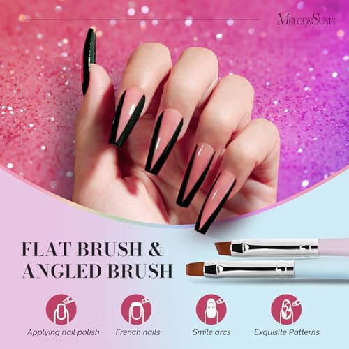 MelodySusie 6Pc Nail Art Brush Set - Gel, Liner & Design Brushes