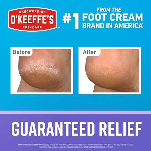 O'Keeffe's Healthy Feet Night Treatment Foot Cream for Dry Cracked Feet, 7 oz
