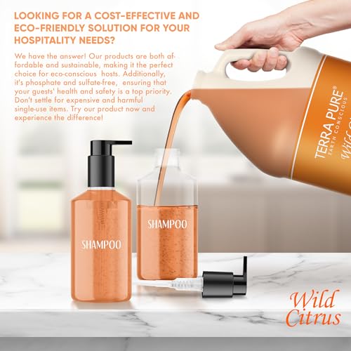 Terra Pure | 1 Gallon Shampoo| Luxury Hotel Toiletry Bulk Size| Designed to Refill Soap Dispensers | 128 oz