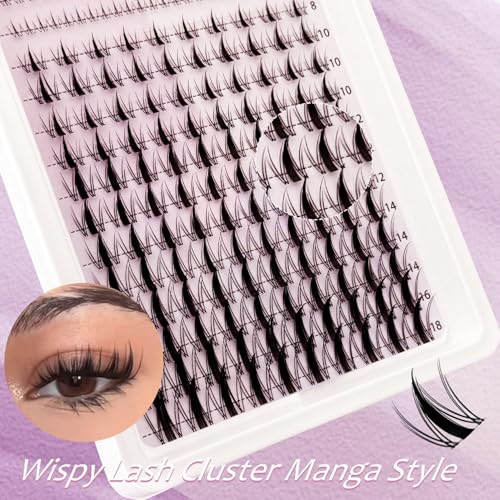 Whybraw Lash Clusters 140 Pcs Wispy C-Curl DIY Eyelash Extension