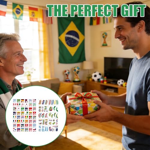 World Cup 2026 Soccer Temporary Tattoos, 58 Sheets Waterproof