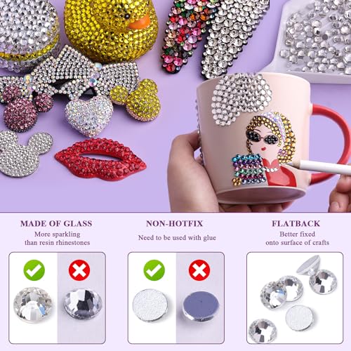 Clear Flatback Crystal Glass Rhinestones SS20 5mm - 2000 Pcs for DIY Crafts