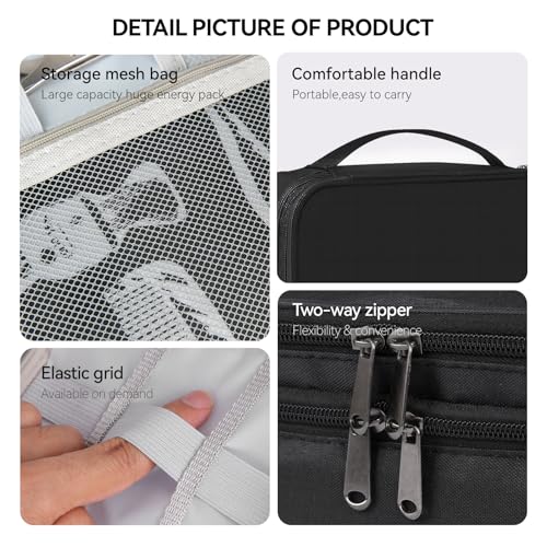 AIHOPESTO Barber Case Double-Layer Clipper Bag for Clippers & Accessories - Black
