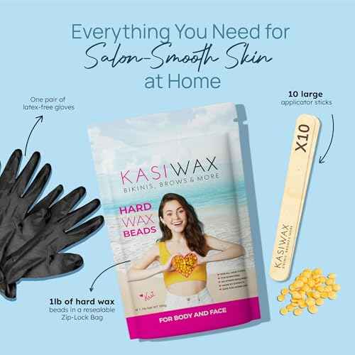Hard Wax Beads for Brazilian Waxing ? 1.1lb Hair Removal Wax Beads for Coarse Hair, Face, Underarms, Back, Chest, Bikini & Legs | Coarse to Fine Hair Formula + Gloves & 10 Large Applicator Sticks