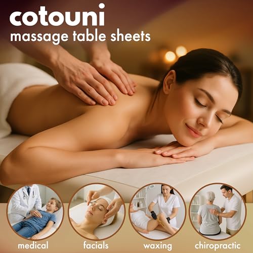 Cotouni Non-Woven Disposable Massage Table Sheet Roll with Face Hole - 50 Sheets
