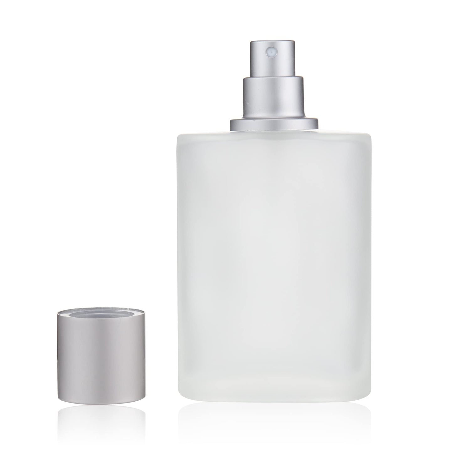 JJKMALL 100ML 3.4OZ Refillable Spray Perfume Bottles large cosmetic Fine Mist Atomizer Empty Frosted Clear Glass Essential Oil Container for Travel Makeup Party Refill tool