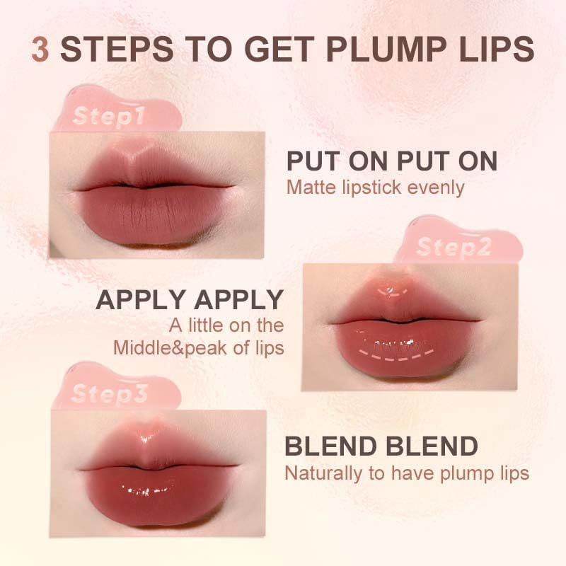 Peach Honey Lip Oil Gloss with Jojoba Oil - Hydrating Jelly Texture
