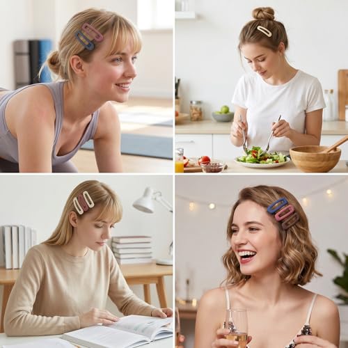 Metal Snap Hair Clips for Fine Hair, 12pc Set, 6 Colors