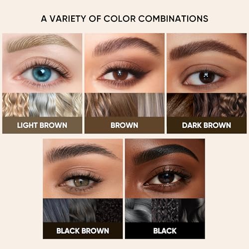 2-Pack Eyebrow Pencil, Waterproof 2-in-1 Microblading Brow Pen