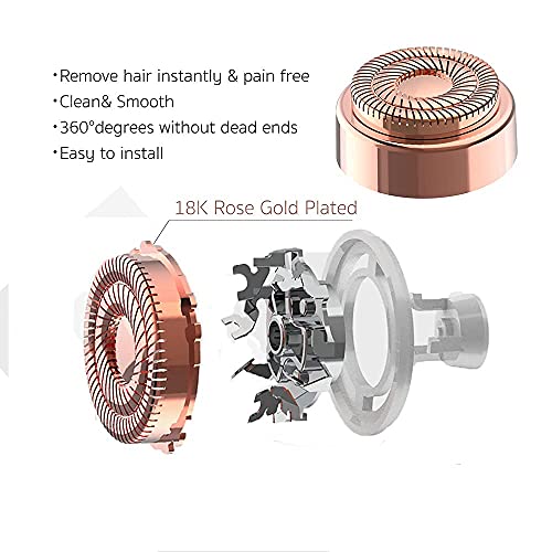 Rose Gold Replacement Heads for Facial Hair Removal Gen 2 - 4 Pack