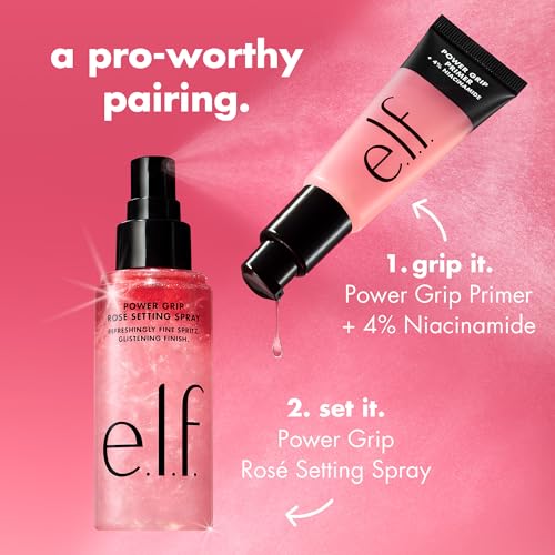 e.l.f. Power Grip Rosé Setting Spray – Glistening Finish