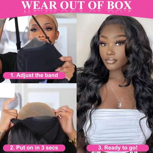 Glueless Human Hair Wig 5x5 Closure 24in Body Wave