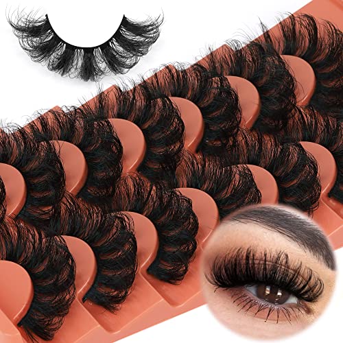 8D Mink Lashes 20-22mm Dramatic Volume Fluffy False Eyelashes 7 Pairs