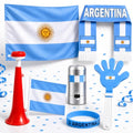 Argentina Soccer Fan Party Supplies Set with Flag, Horn, Scarf & Clapper